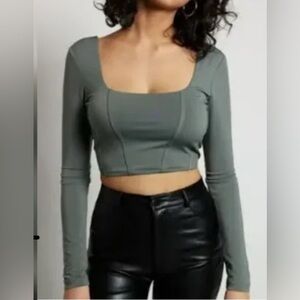 Dynamite - PIA Corset Long Sleeve Women's Crop Top